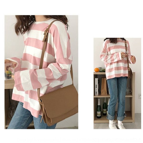 

j1zyn wanghong long new t-shirt version ins original night wind stripe t-shirt 2020 sleeve korean for female students jdncq, White