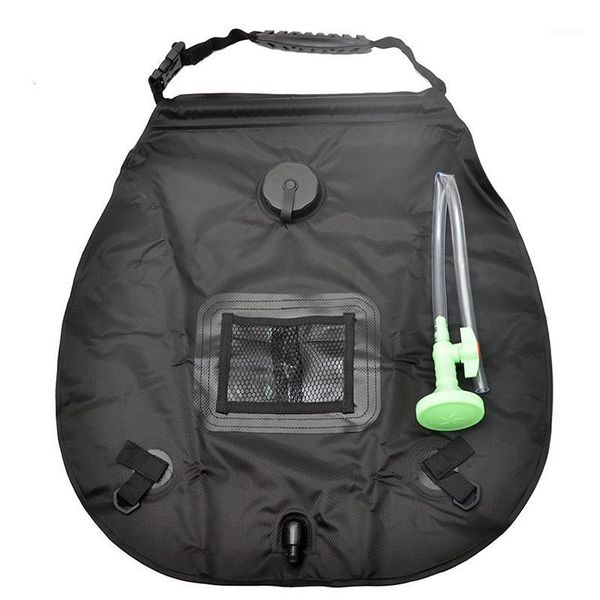 

outdoor bags camping shower bag 20l solar for traveling hiking summer black1