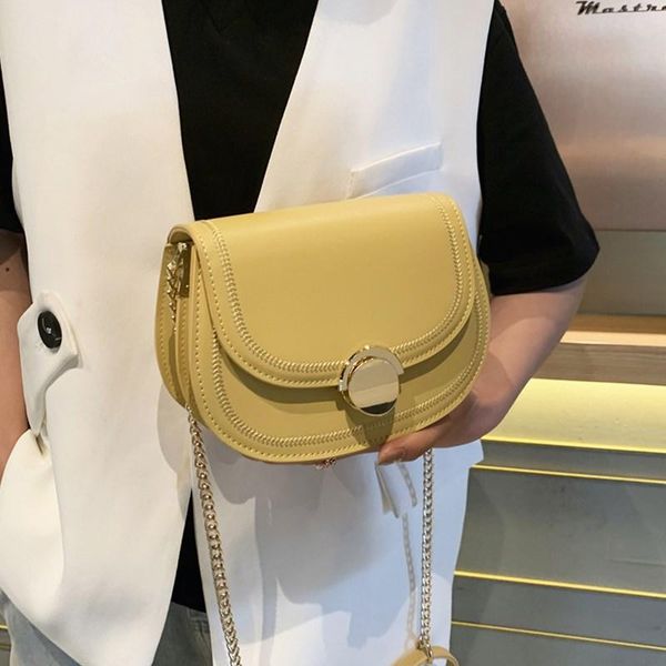 

2020 new chain shoulder bag for women luxury pu leather crossbody bags female retro messenger handbag with lock