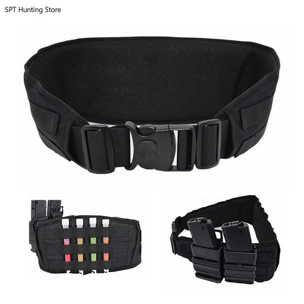 

molle tactical belt army tactical wide belt adjustable metal buckle outdoor swat training hunting belts nylon men, Black;gray