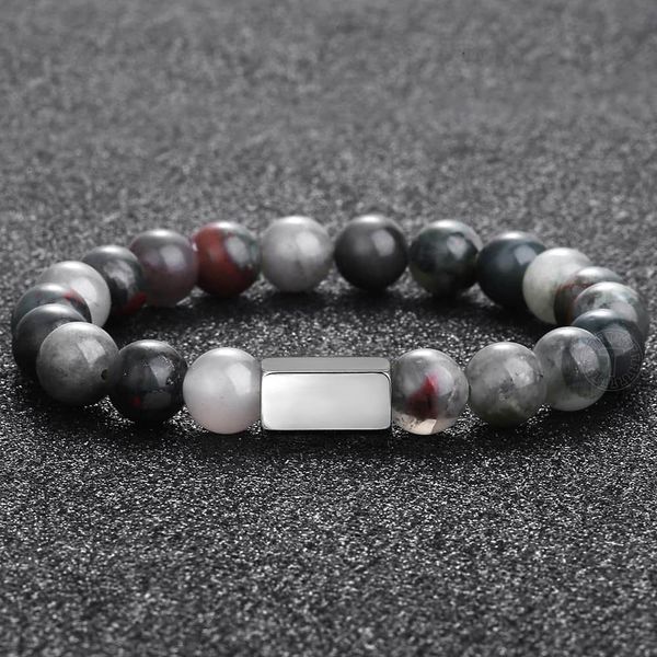 

браслет из бисера круглого камня женщина мужчины гравировка хризантема onyx природного бисер черных ювелирных изделий для 10мм tsetafd jenef, Silver