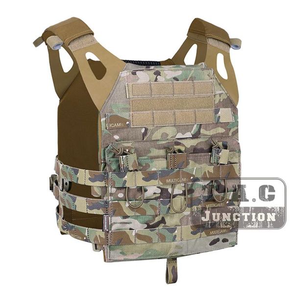 

tactical cp style jpc vest for combat paintball multicam lite edition jumpable plate carrier w/ 2pcs foam plates, Camo;black