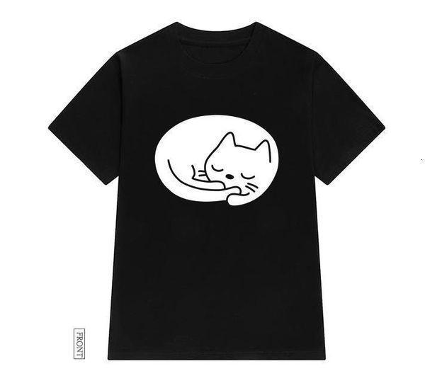 

sleeping cat women tshirt cotton casual funny t shirt lady yong girl tee 5 colors drop ship s-603, White
