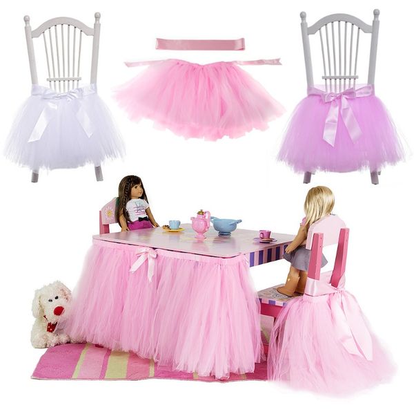 

1 шт. tulle tutu стул юбка с лентой таблица юбка украшения для детского дня рождения мальчик девушка вечеринка свадьба поставка домашний тек