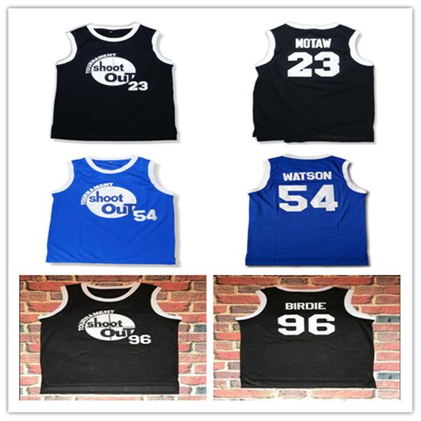 

mens tournament shoot out birdmen 23 motaw 96 birdie 54 kyle watson basketball jersey above the rim moive stitched basketball shirts, Black;red
