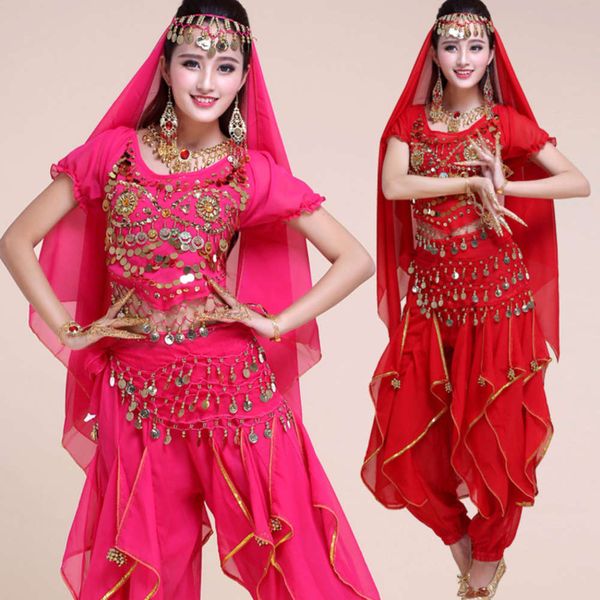 

belly training suit indian dance stage performance costume, Black;gray