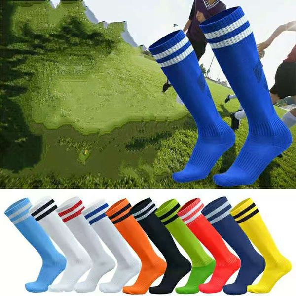 

cypress wolf football socks children's non slip long tube over knee socks students' striped sports socks, Black