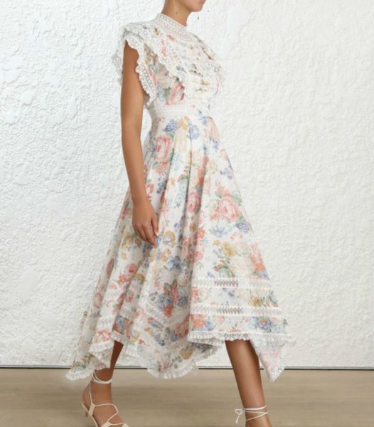 

new women's clue maxi long dress irregular 2021 summer ladies luxury ruffles dressed high end vocational clothes 28z7, Black;gray