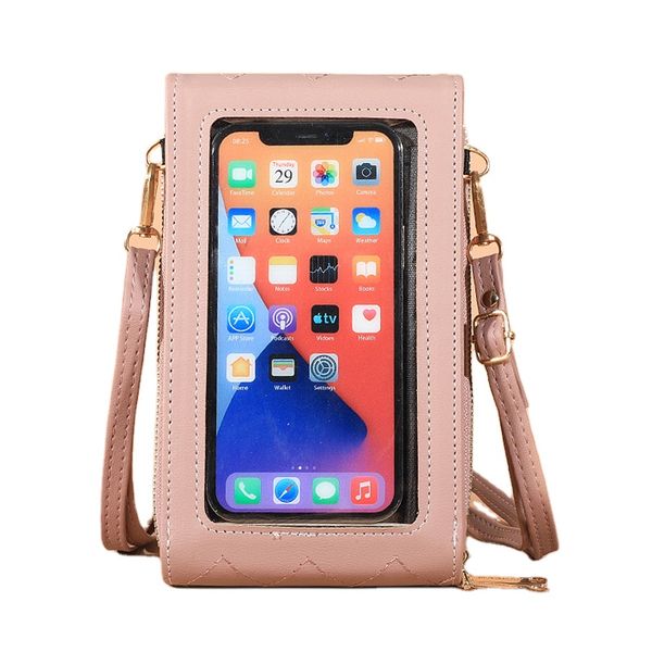 

new ladies long clutch touch bag screen large capacity mobile phone wallet zipper shoulder messenger bag