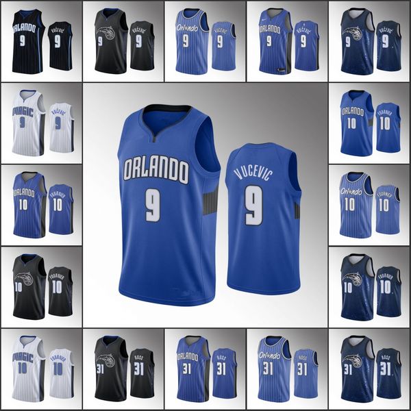 

men orlando magic basketball nikola vucevic evan fournier terrence ross nba 2020 jersey, Black