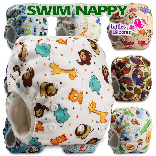 

littles&bloomz] baby reusable 1pc swim diapers cartoon swimwear children adjustable summer swimming nappy pants diaper