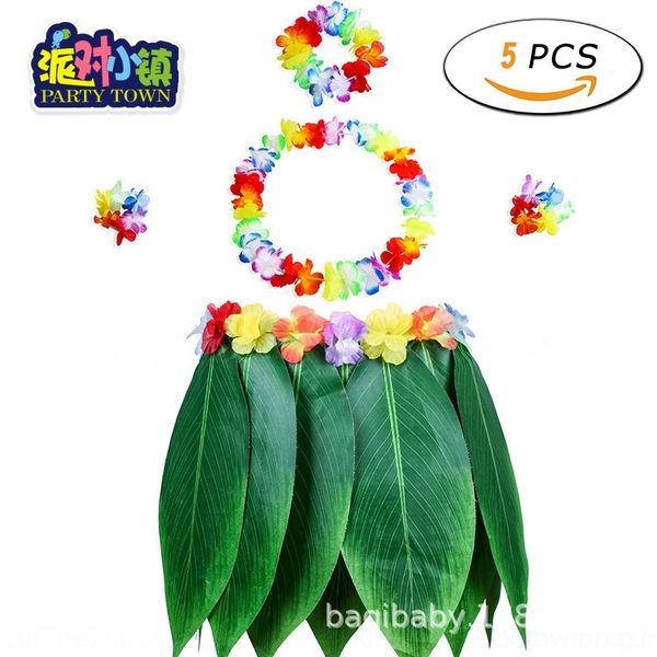 

i7n66 popular popular suit leaf classic piece wreath five colorful clothingdance costume show for adults hawaiian hawaiian suit leaf hula cl
