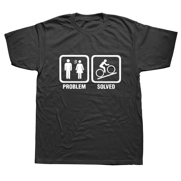 

sport problem solved cyclings t-shirt men cotton crew neck summer short sleeve custom biker t shirts funny print tees
