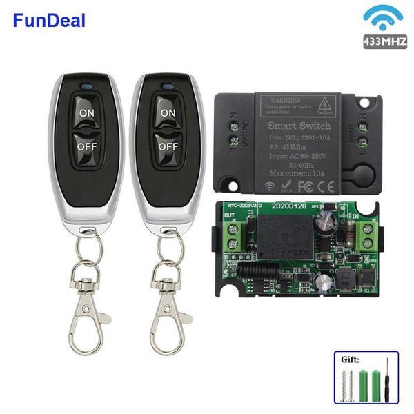 

fundeal 433 mhz universal wireless rf smart remote control switch receiver module and transmitter for led light lamp diy control1