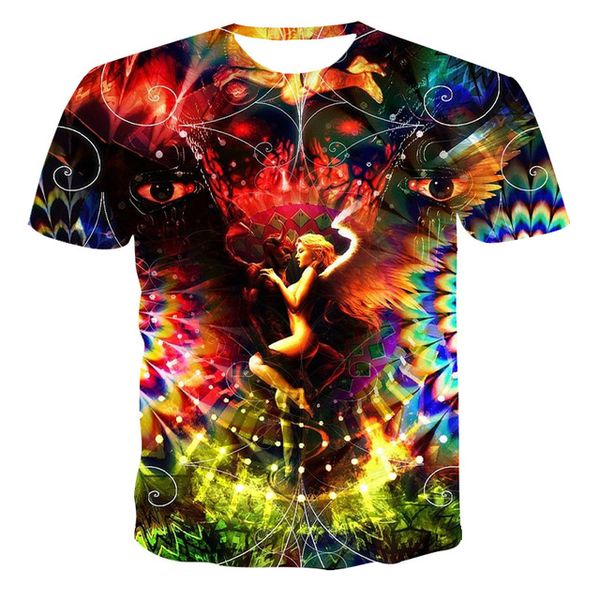 

summer stitching printing retro painted printed men 3d print shirts anime graphic aesthetic men clothing