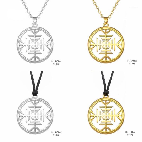 

10pcs sell well handmade adjustable nordic runes hollow pendant choker scandinavian amulet statement compass necklaces1, Silver