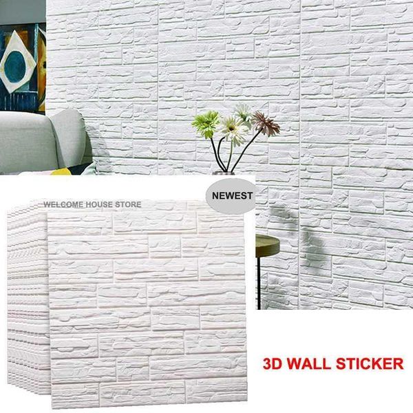

wall stickers panels room decal stone decoration pe foam 3d brick wall sticker embossed living room kids bedroom home decoration1