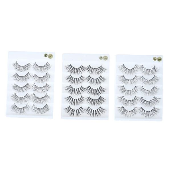 

false eyelashes 5 pairs 6d s natural long wispies lashes handmade criss-cross makeup tools