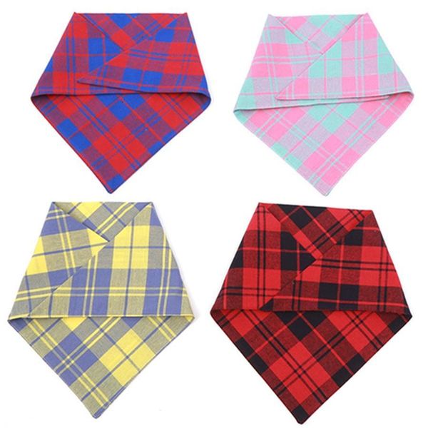 

pet cat triangle neck necktie bandana collar neckerchief printed dog plaid scarf bandanas large size lattice dh0544-1 t03