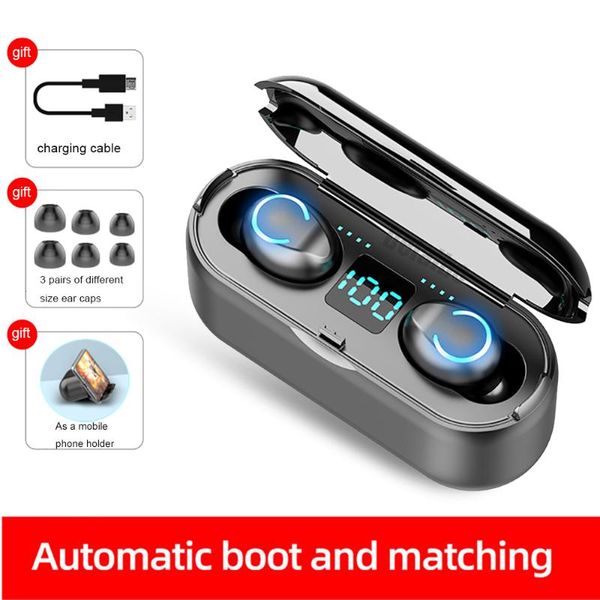 

New F9 TWS Wireless Headphones Bluetooth 5.0 touch Earphone HIFI Mini In-ear Sports Running Headset Support Android smart phone