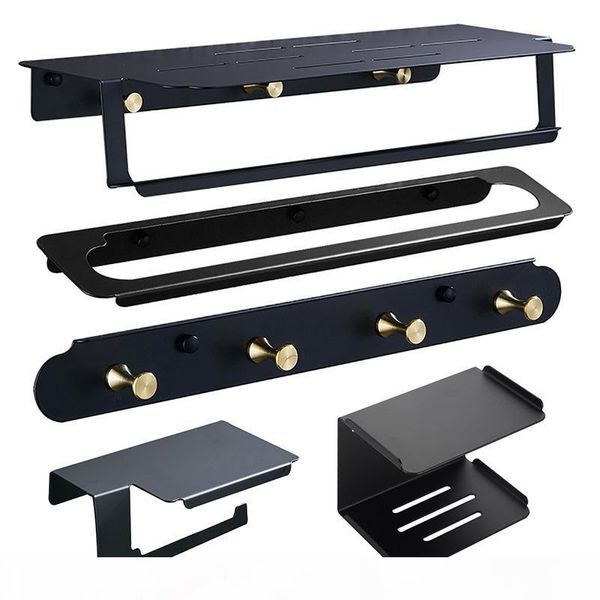 

phone towel toothbrush holder bathroom towel bar black set paper holder bathroom shelf holder accessories rack hardware corner mokxv