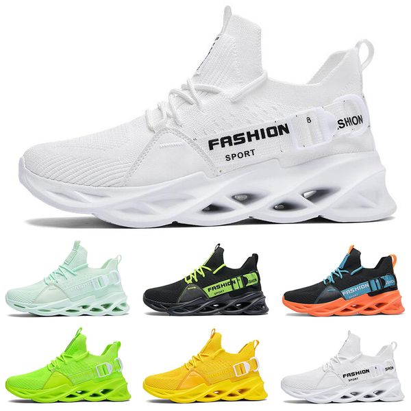

men fashion running shoes breathable trainers black white green yellow lemon orange mens sports sneakers size 40-46