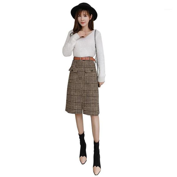 

f823 2019 new autumn winter women fashion casual skirt1, Black