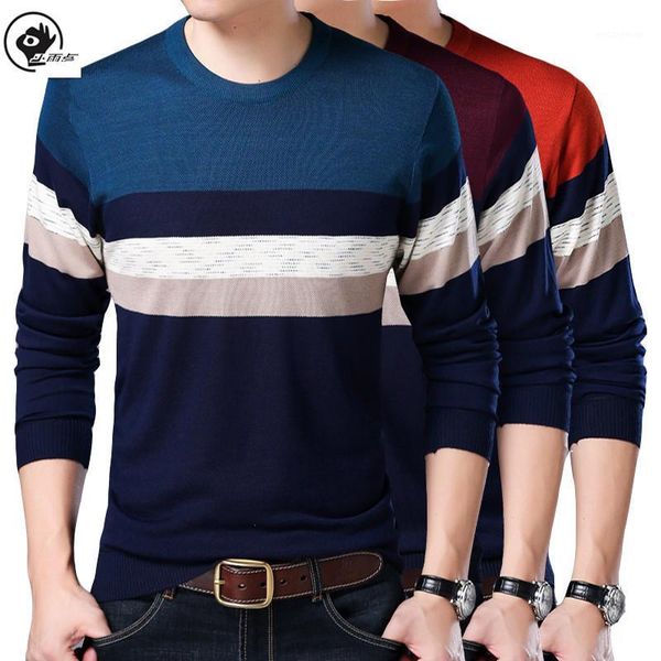 

little raindrop sweaters mens 2020 new casual pullover men spring o neck patchwork quality woolen knitted brand male sweater1, White;black