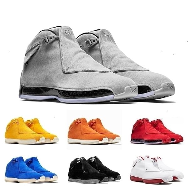 

mens shoes jumpman 18 toro 18s og basketball asg bred cool grey sport royal suede blue yellow orange retro trainers sports sneakers -13 pee, Black
