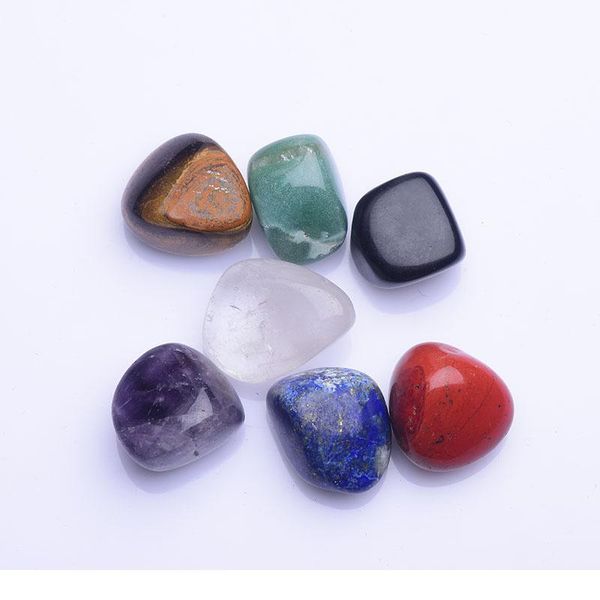 

natural quartz seven chakra stone 7 colors set yoga chakra lrregular manual polishing reiki healing crystals stone ston qylxxy, Black
