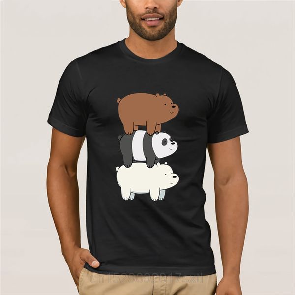 

men's white short sleeve graphic t-shirt new arrive funny the three bare bears funny tshirt men sport hooded sweatshirt hoodie