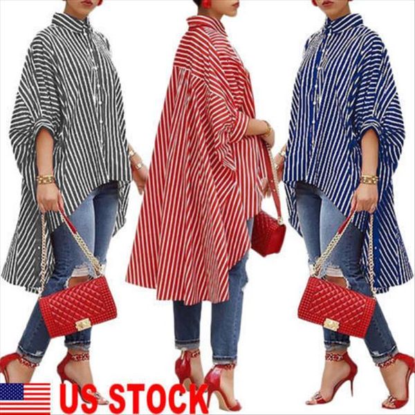 

quality good fashion women loose long sleeve striped shirts casual blouse shirt lantern sleeve shirts woman clothes, White