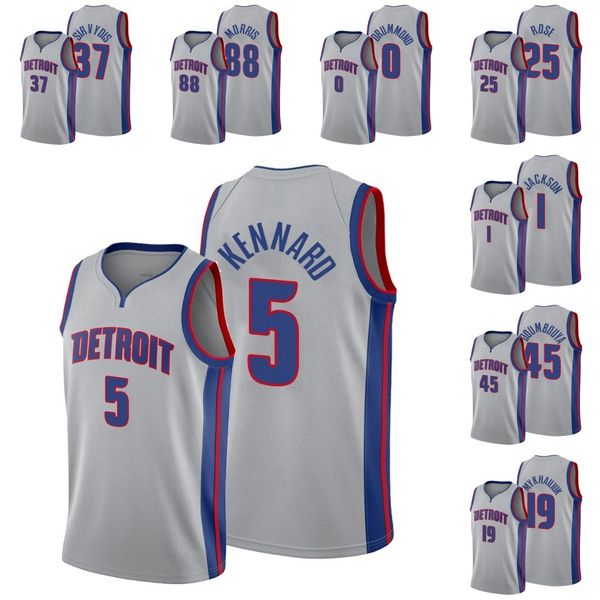 

детройт писторы men wayne ellington thon maker svi mykhailiuk sekou doumbouya reggie jackson andre drummond jersey, Black