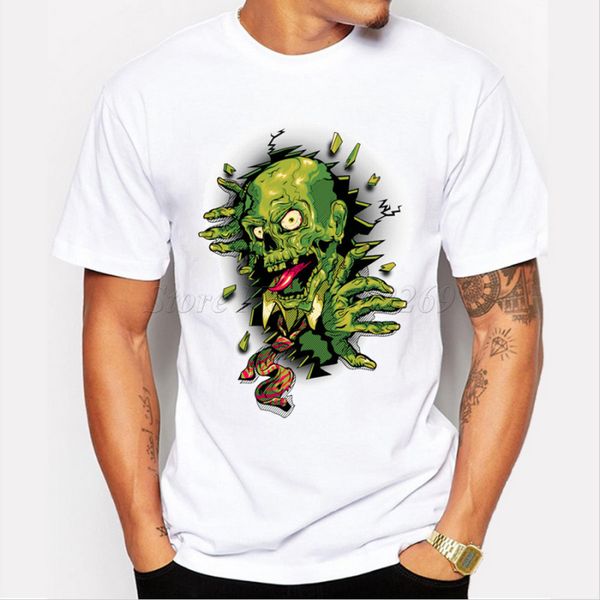 

горячие продаж brainoholic дизайн череп printed мужской короткий рукав хэллоуин ткань мода hipster punk топы / tee спорт толстовка толстовка