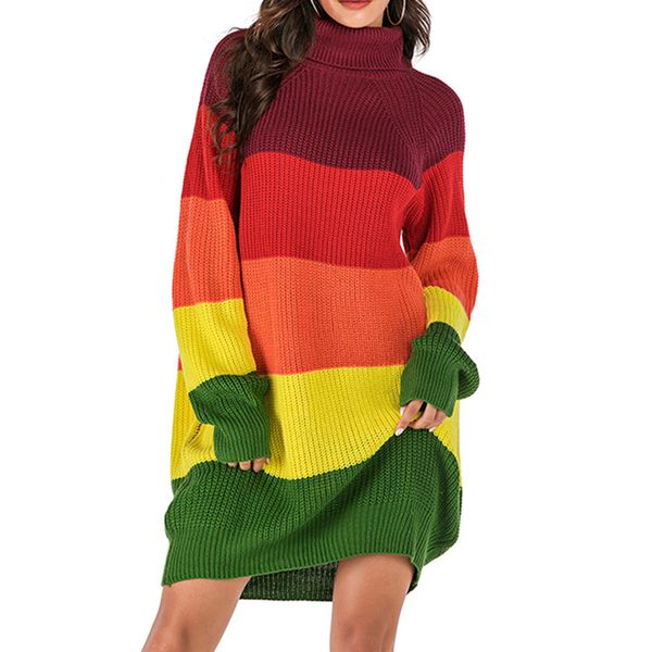 

2021 dressed new autumn sleeve long office turtleneck elegant black female sweater casual 8mc7, Black;gray