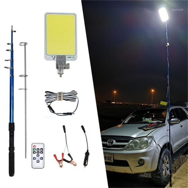 

portable lanterns searchlight spotlight recargable led foco camping light tent lamp cob plywood panel 4.5m rod lantern1