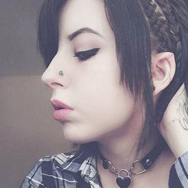 

titanium steel rose nose nail piercing kit septum piercing needle titanium septum nose rings body piercing nail jewelry vt1861