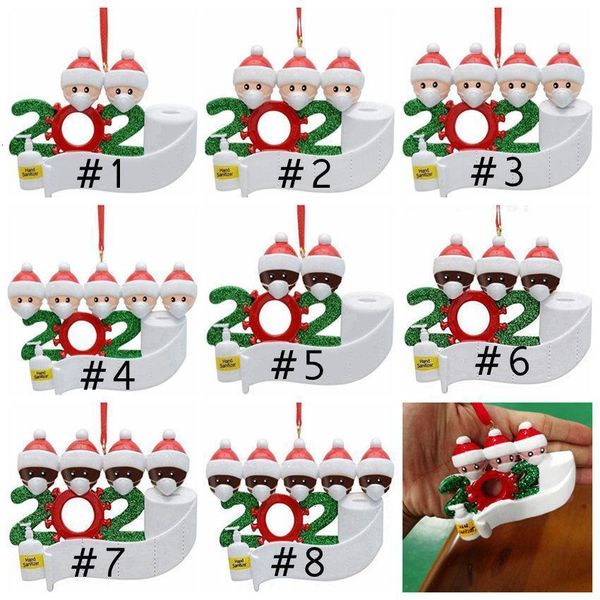 

quarantine ornament 2020 christmas tree hanging pendant diy name blessing pendant family of 2 3 4 5 christmas ornament sea shipping iia615