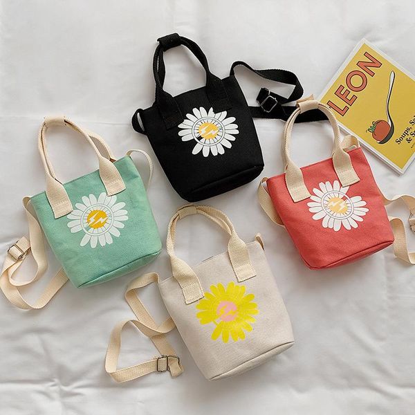 

canvas bag sunflower pattern ladies shoulder bag large-capacity shopping handbag 2020 new cloth lady messenger bucket