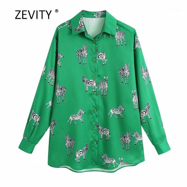 

women fashion animal printing casual smock blouse office ladies long sleeve business shirt female zebra pattern chic ls69531, White