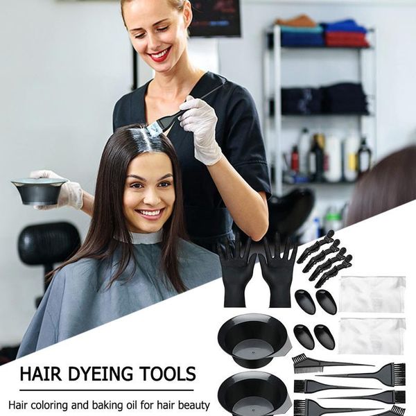 

20pcs salon hair dye kit hair coloring brush comb diy hair coloring set dyeing mixing bowl disposabl qylbfi