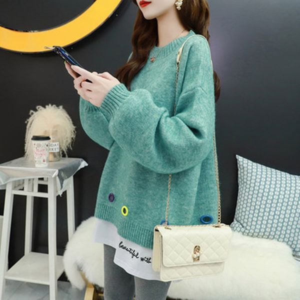 

students sweet mori sweater female pullover loose lazy pullover knitwear early autumn 2019 new korean knitwear 8nbrk, White;black