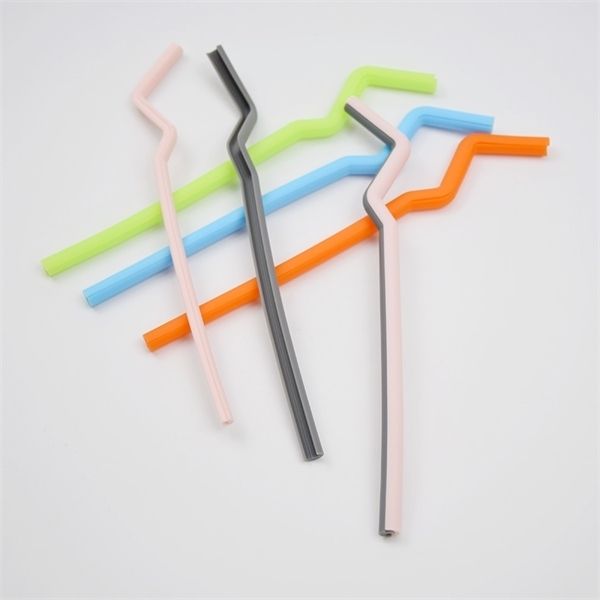 

foldable reusable drinking straw non-toxic bar kitchen detachable washable silicone straws travel drinkware 5colors gga2513