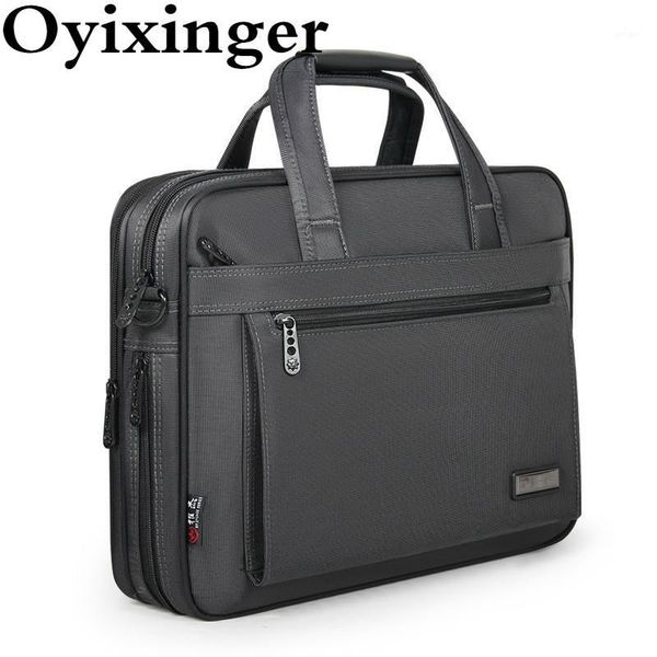 

oyixinger men business briefcase waterproof nylon handbag for man large capacity shoulder bags for 15 inch lap