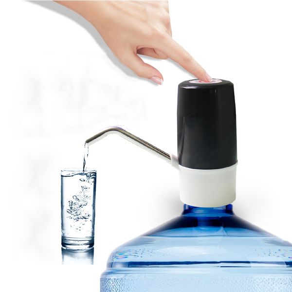 

automatic electric water pump dispenser usb rechargeable 304 stainless steel hard pipe food grade silicone drinking water bottle