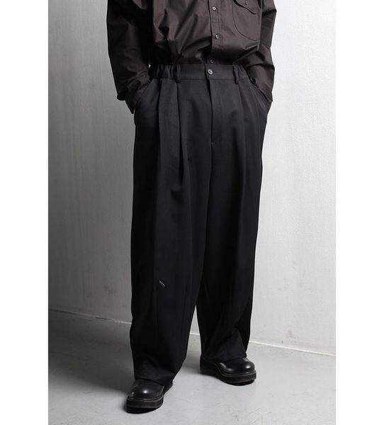 

men's pants mr. self made retro suit in spring and summer, super loose low crotch large casual, Black