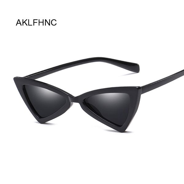 

new cute retro cat eye sunglasses women small black white triangle vintage sun glasses female uv400