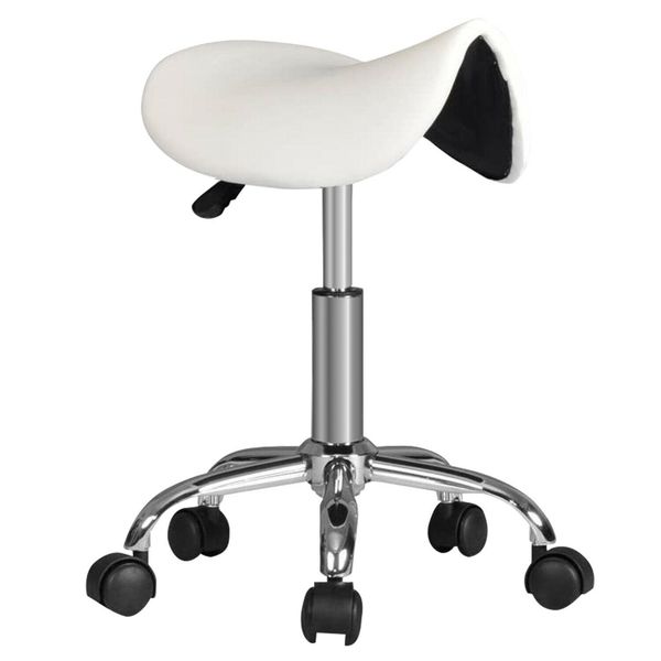 

white adjustable hydraulic rolling swivel stool tattoo facial massage salon