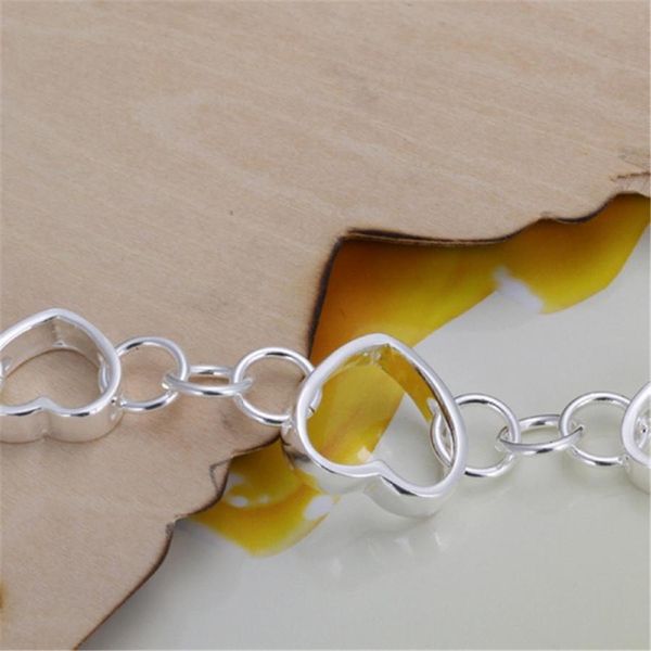 

beautiful heart shaped charm silver color bracelets new listings fashion jewelry christmas gifts beautiful charm h sqcffu, Black