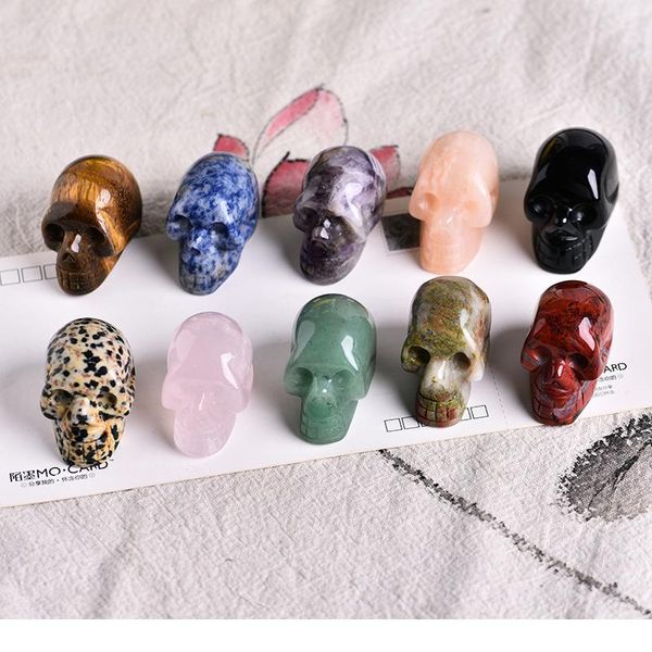 

abay 1pc natural crystal quartz mineral jewelry rose quartz skull crystal carving home decoration halloween and diy dec jllnmc, Black
